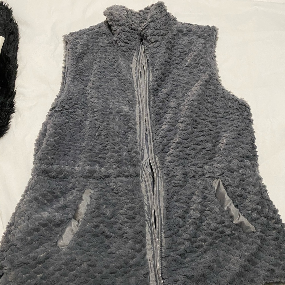 Grey fuzzy winter vest!